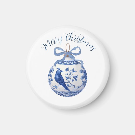 Chinoiserie Kerst Ornament Magneet (Voorkant)