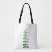 Chinoiserie Kerst Pagode Boodschappentas Tote Bag (Voorkant)