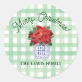 Chinoiserie Kerst sticker Gift Label (Voorkant)