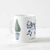 Chinoiserie Kerst Topiary Boom Koffiemok (Voorkant links)