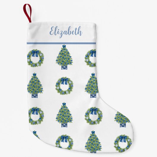 Chinoiserie Kerstboom en Krans Kleine Kerstsok (Voorkant)