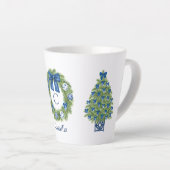 Chinoiserie Kerstboom en Krans Latte Mok (Rechterhoek)