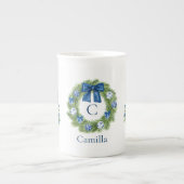 Chinoiserie Kerstboom en Krans Porselein Kop (Voorkant)