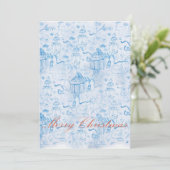 Chinoiserie kerstkaart kaart (Staand voorkant)