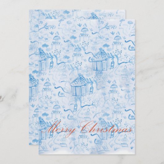 Chinoiserie kerstkaart kaart (Voorkant / Achterkant)