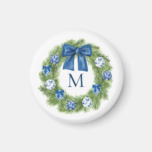 Chinoiserie Kerstkrans Monogram Magneet