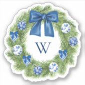 Chinoiserie Kerstkrans Vinyl Sticker (Voorkant)
