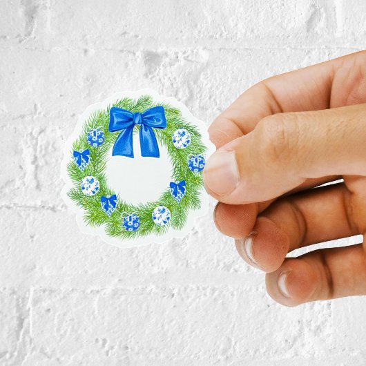 Chinoiserie Kerstkrans Vinyl Sticker