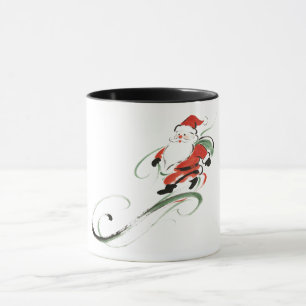 Chinoiserie Kerstmis Inktwassing Kerstman Mok