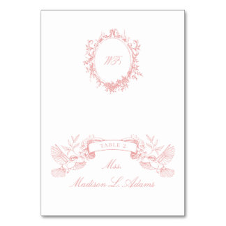 Chinoiserie Klassieke Roze Vogels Opvouwbare Naamb Kaart