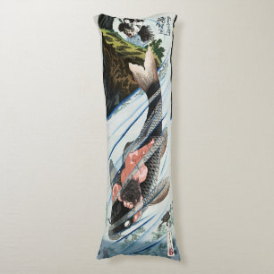 Chinoiserie Koi Karper Waterval Japanse Kunst Lichaamskussen