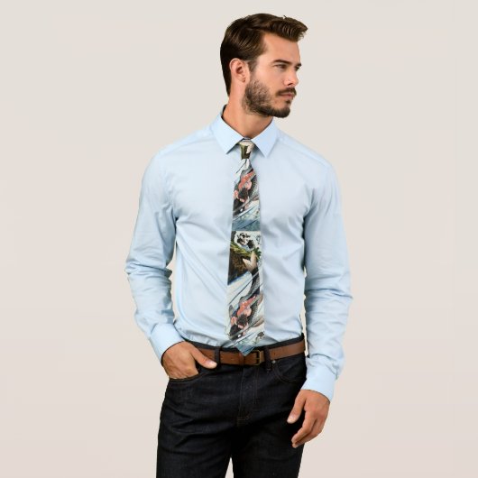 Chinoiserie Koi Karper Waterval Japanse Kunst Stropdas (In situ)