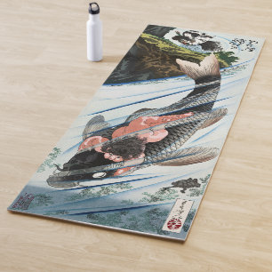 Chinoiserie Koi Karper Waterval Japanse Kunst Yogamat