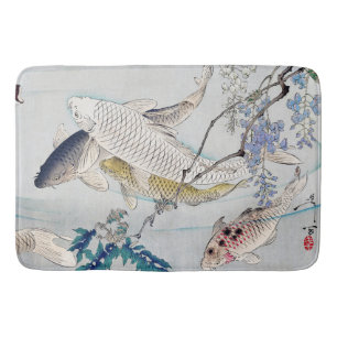 Chinoiserie Koi Vissen & Paarse Wisteria Print Badmat