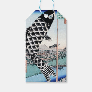 Chinoiserie Koinobori Karper & Fuji Landschap Cadeaulabel