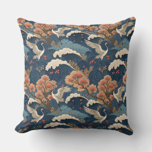 Chinoiserie Kraanvogel & Kersenbloesem Japans Desi Kussen