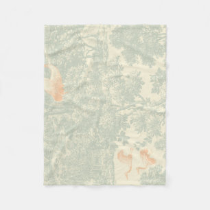 Chinoiserie Kraanvogel Toile Botanische Aziatische Fleece Deken