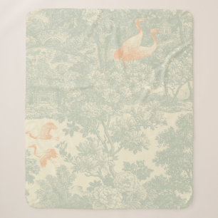 Chinoiserie Kraanvogel Toile Botanische Aziatische Sherpa Deken