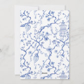 Chinoiserie Krans, Blauw & Wit Grandmillenial Feestdagenkaart (Achterkant)
