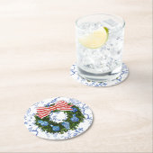 Chinoiserie Krans, Kerstmis Ginger Jar, Partij Ronde Kartonnen Onderzetter (Insitu)