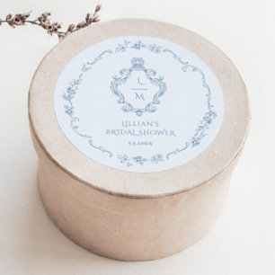 Chinoiserie krans Toile Something Blue Crest Ronde Sticker