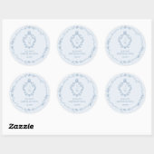 Chinoiserie krans Toile Something Blue Crest Ronde Sticker (Vel)