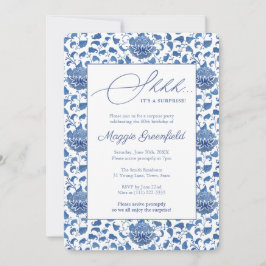 Chinoiserie Lady Milestone Birthday Surprise Party Kaart