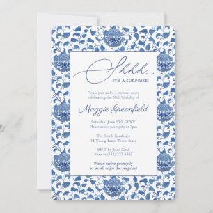 Chinoiserie Lady Milestone Birthday Surprise Party Kaart