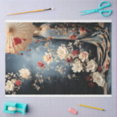 Chinoiserie Lady staande met een parasol Portret Tissuepapier (Craft)