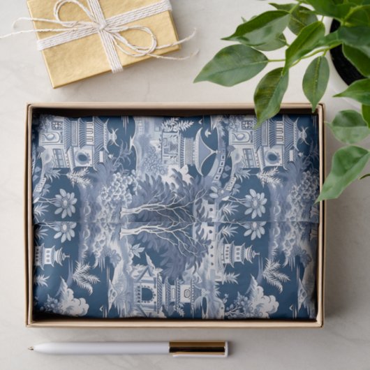 Chinoiserie Landschapsschilderij Decoupage Tissuepapier (Geschenk)