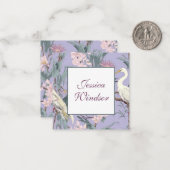 Chinoiserie Lavendel Floral Gret Gift Enclosure Notitiekaartje (Voorkant / Achterkant in situ)