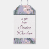 Chinoiserie Lavender Bloemen Egret Cadeaulabel (Voorkant)