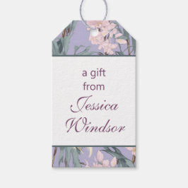 Chinoiserie Lavender Bloemen Egret Cadeaulabel