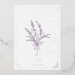 Chinoiserie Lavender Bouquet Victoriaans bruiloft Folie Uitnodiging