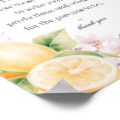 Chinoiserie Lemon Tea Advies voor Baby shower Poster (Hoek)