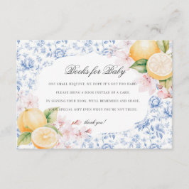 Chinoiserie Lemon Tea Baby shower Luier Raffle Informatiekaartje