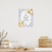 Chinoiserie Lemon Tea Baby shower Welkomstbord Poster (Keuken)