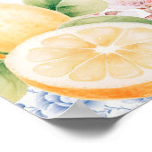 Chinoiserie Lemon Tea Baby shower Welkomstbord Poster (Hoek)