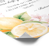 Chinoiserie Lemon Tea Floral Toile Favors Sign Poster (Hoek)