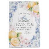 Chinoiserie Lemon Tea Floral Toile Party Medium Cadeauzakje (Achterkant)