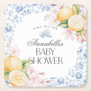 Chinoiserie Lemon Tea Party Baby shower Decor Kartonnen Onderzetters
