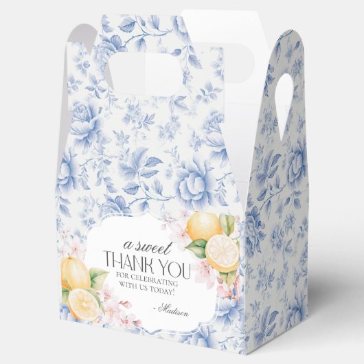 Chinoiserie Lemon Tea Party Bloementoilet Bedankdoosjes (Geopend)