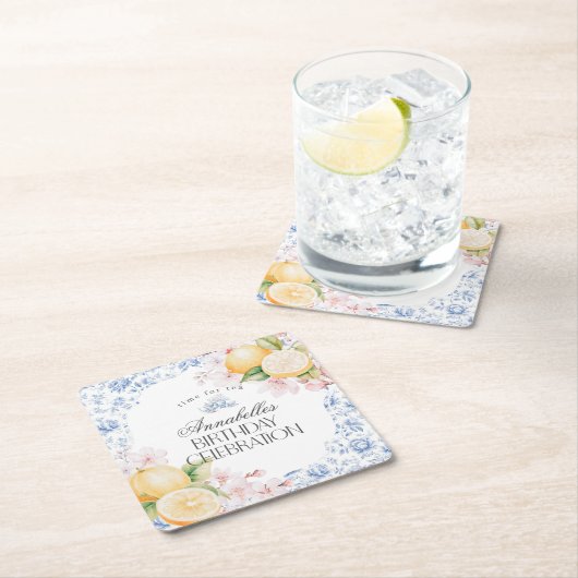 Chinoiserie Lemon Tea Party Tafeldecor Kartonnen Onderzetters (Insitu)