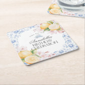 Chinoiserie Lemon Tea Party Tafeldecor Kartonnen Onderzetters (Schuin)