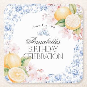 Chinoiserie Lemon Tea Party Tafeldecor Kartonnen Onderzetters