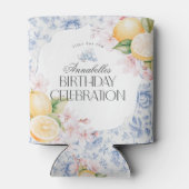 Chinoiserie Lemon Tea Party Verjaardagsgunst Blikjeskoeler (Achterkant)