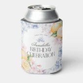 Chinoiserie Lemon Tea Party Verjaardagsgunst Blikjeskoeler (Blikje Achterkant)