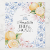 Chinoiserie Lemon Tea Party Vrijgezellenfeest Barw Wijn Etiket (Enkel label)