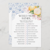 Chinoiserie Lemon Tea Party Zou Mama Liever Spel Kaart (Voorkant / Achterkant)