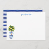 Chinoiserie Lemon Topiary briefpapier Kaart (Voorkant / Achterkant)